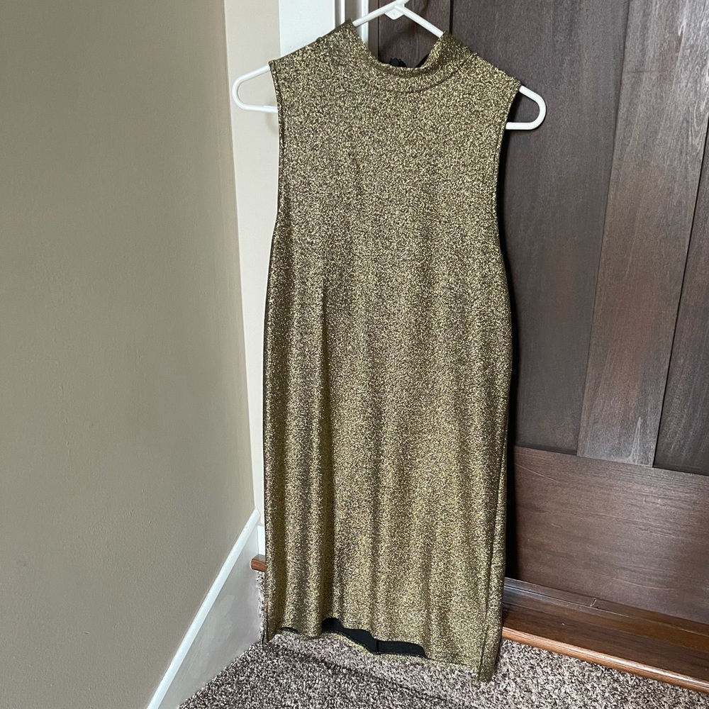 Topshop gold glitter dress- US size 8 (ran small)